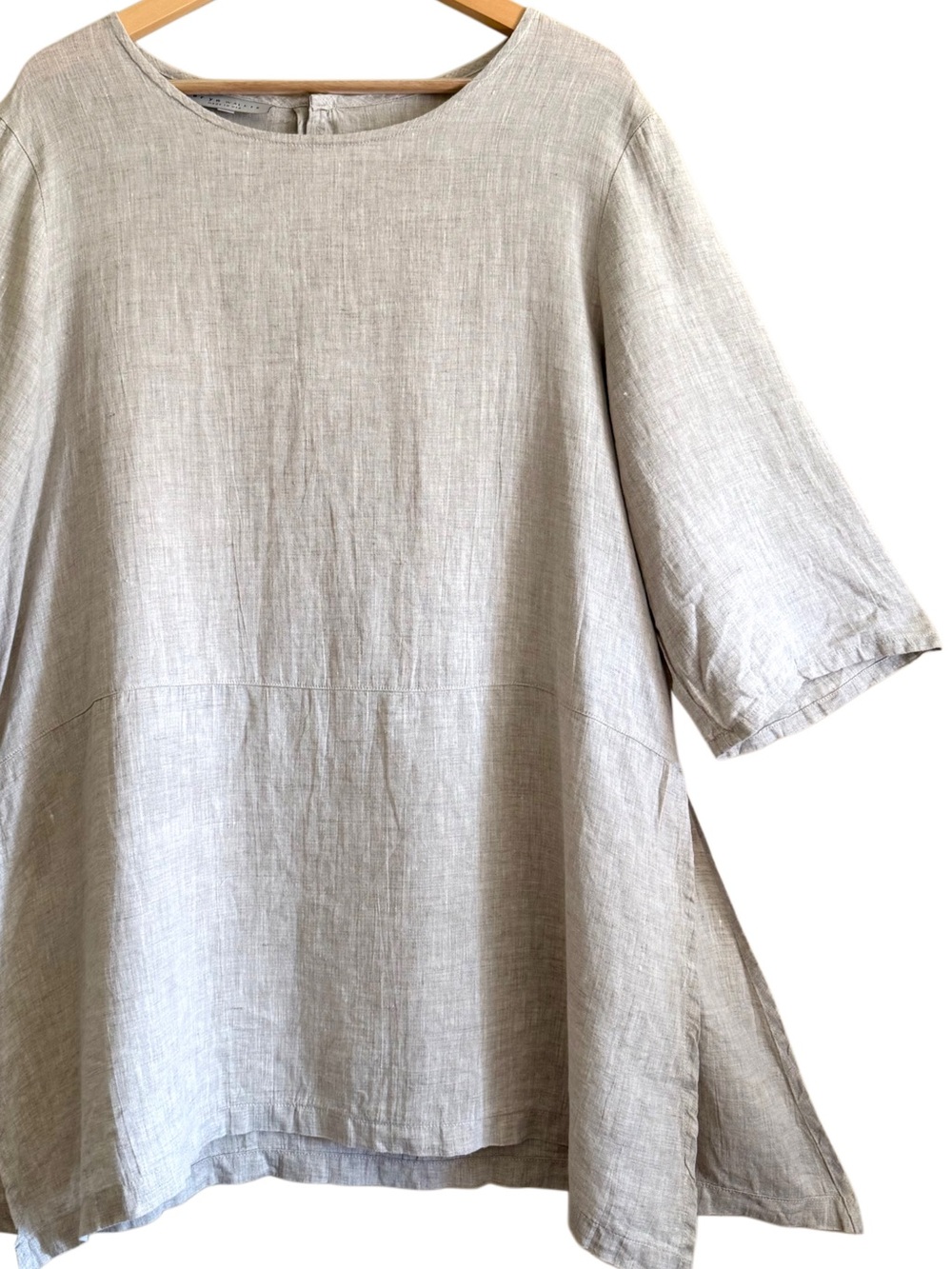 BRYN WALKER 100% Linen Boho Lagenlook Minimalist Breathable Casual Tunic Size L - Picture 4 of 10